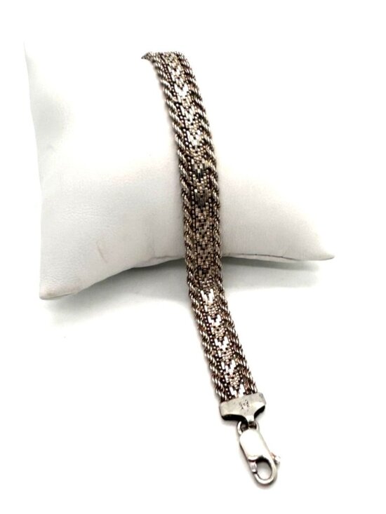Made In Italy Jewelry - Sterling Silver Woven Bracelet 7.5 in. 18.67 Grams Lobster Clasp Made In Italy